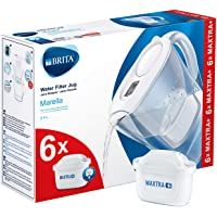 Los mejores  - BRITA Marella blanca Pack Ahorro – Jarra de Agua Filtrada con 6 cartuchos MAXTRA+- Filtro de agua BRITA que reduce la…
